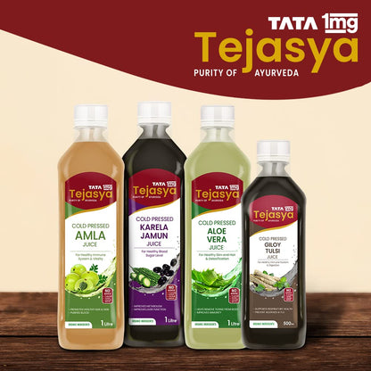 Tata 1mg Tejasya Aloevera Juice Hydrates Skin, Maintains Blood Sugar Levels, Promotes Digestion (Pack of 1)