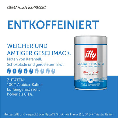 Illy Espresso Ground Decaffeinated Coffee - Bag, 8.8 Ounces