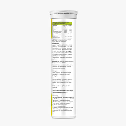Haleness Care ACV Fizz Effervescent Tablets – Lemon Flavour – Apple Cider Vinegar with Vitamin B12 & B6 – 15 Sugar-Free Tablets – Supports Digestion, Energy & Gut Health (Pack of 1 (15 Tabs), Lemon)