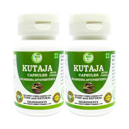 Morsan Healthcare KUTAJA Capsules – 60 Veg Capsules | Holarrhena Antidysenterica Extract | Natural Herbal Supplement | Ayurvedic Wellness Support (pack of 2)
