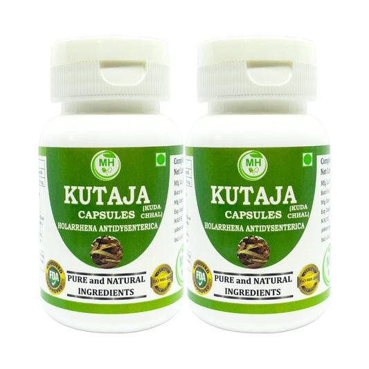 Morsan Healthcare KUTAJA Capsules – 60 Veg Capsules | Holarrhena Antidysenterica Extract | Natural Herbal Supplement | Ayurvedic Wellness Support (pack of 2)