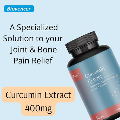 Biovencer Curcumin Extract | Reliefs Joint & Bone Pain | Supports the Digestive System and Boost Immunity | Pack Of 60 Capsules