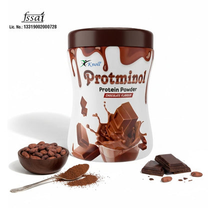 Knoll Healthcare Protminol Protein Powder Chocolate Flavour Daily Nutrition Supplement for Energy | Growth & Immunity Supports Active Lifestyle | Muscle Strength & Wellness for Teens & Adults | 200g