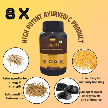 ZAVEDA Shilajit Ashwagandha Kounch beej Safed Musli Capsules For Men |- image 5