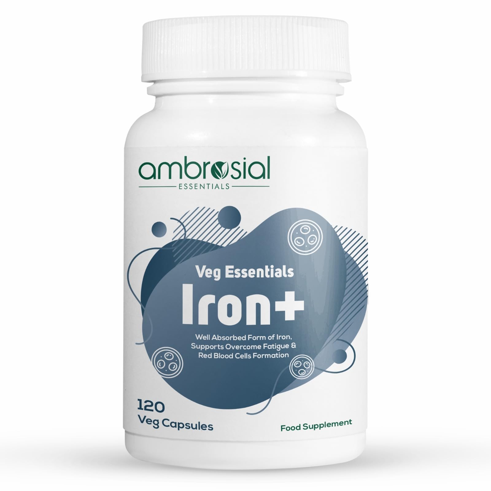 Ambrosial Iron Tablets High Strength 25mg| Iron Supplement for Women & Men| Bloo