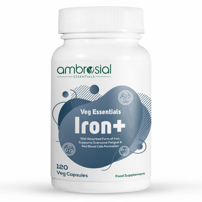 Ambrosial Iron Tablets High Strength 25mg| Iron Supplement for Women & Men| Bloo