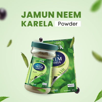 Geofit Jamun Neem Karela Powder - Pack of 2 (200g Each) | Made with Pure & Natural Herbs of Jamun, Neem & Karela | Natural Detoxifier | Improves Immune System | Regulates Metabolism | skin Purfiier