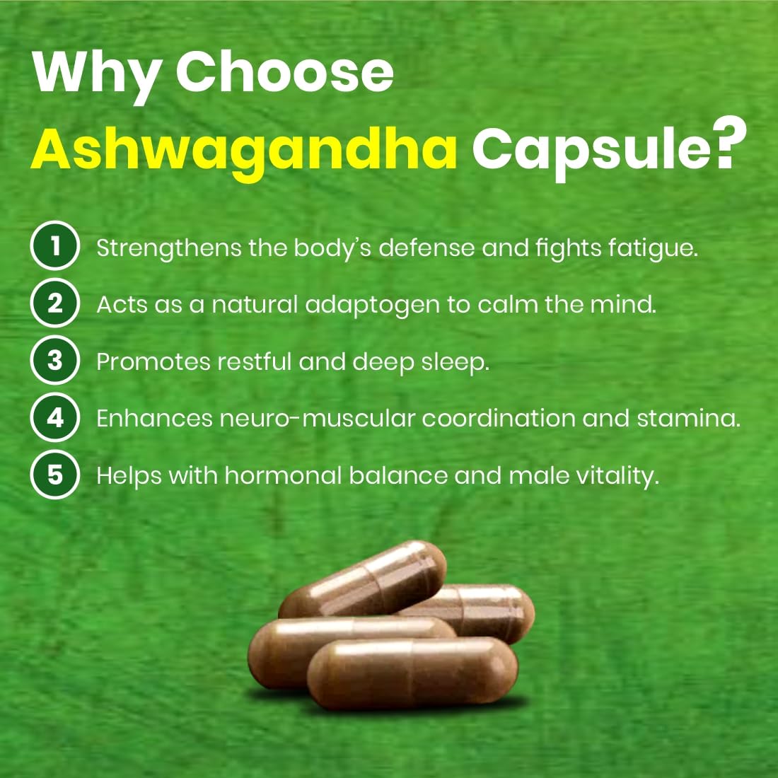 Uma Ayurveda Organic Ashwagandha Capsules for Men | Helpful Release Str- image 5
