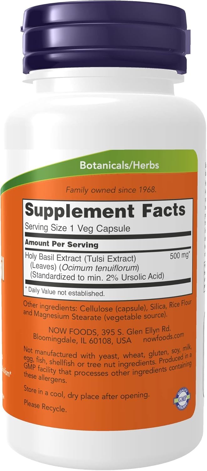 NOW Foods, Holy Basil Extract 500 mg, 90 Veg Capsules (Pack of 2)- image 4