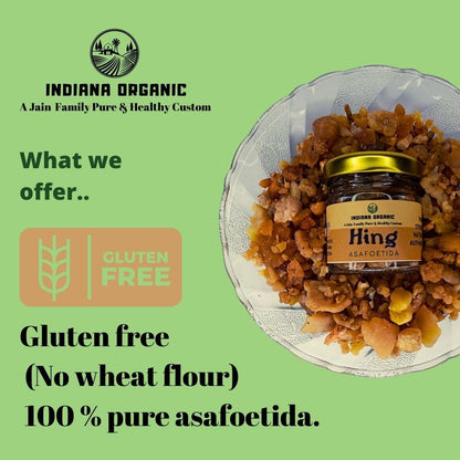 Indiana Organic Hing 23 g whole sabut | trongest Pure Asafoetida| Lab tested Premium Hing from Uzbekistan | Gluten-Free | No Atta | No Maida | Chemical-Free | Organic | Harvest 2025-23 gram