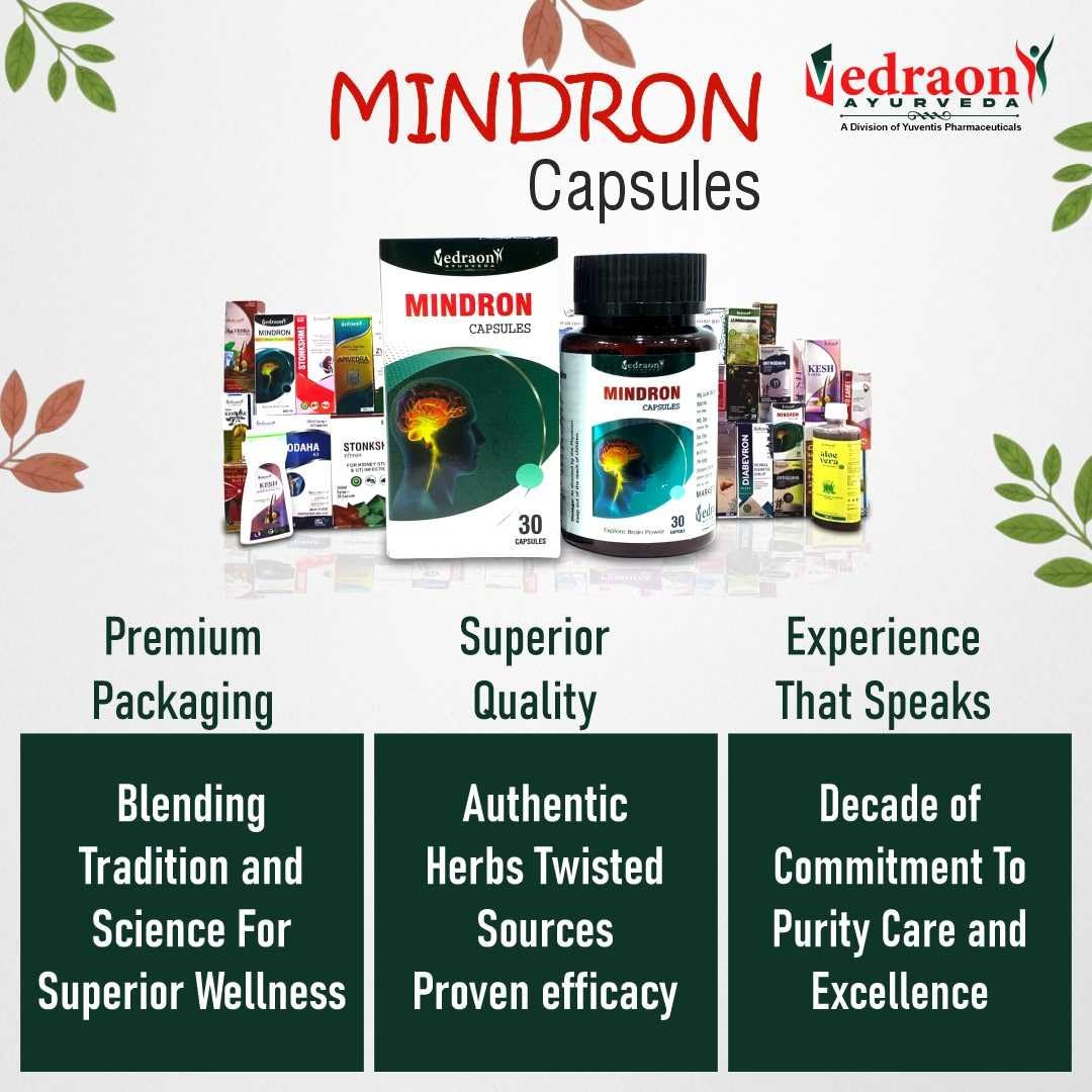 Vedraon Mindron Capsules: Advanced Ayurvedic Brain & Focus Support