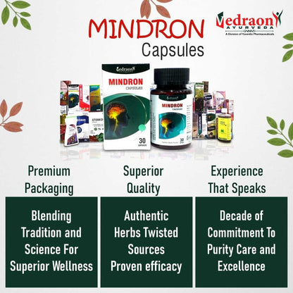 Vedraon Mindron Capsules: Advanced Ayurvedic Brain & Focus Support