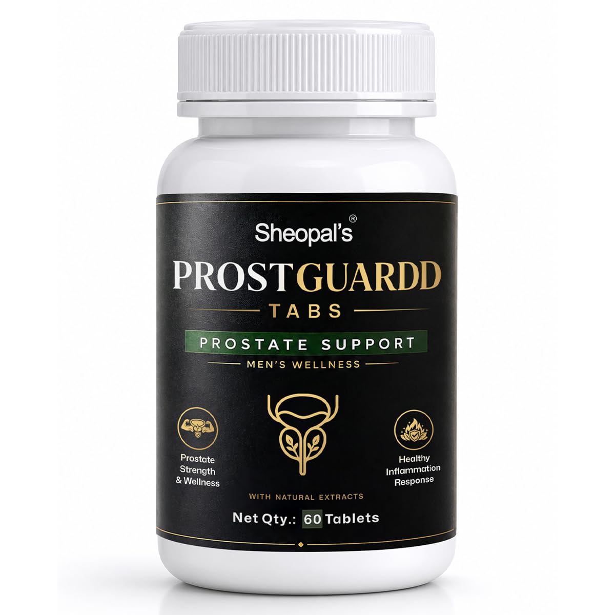 Sheopals Prostguardd Support Tablets for Men | Ayurvedic Urinary Wellness Supplement with Shilajit, Punarnava, Gokshura & Varuna | Men’s Health Support | 60 Tabs