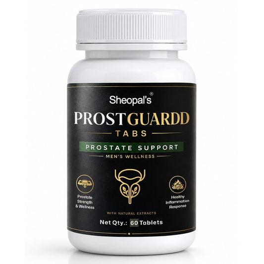 Sheopals Prostguardd Support Tablets for Men | Ayurvedic Urinary Wellness Supplement with Shilajit, Punarnava, Gokshura & Varuna | Men’s Health Support | 60 Tabs
