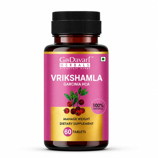 GoDavari Herbals Vrikshamla Garcinia HCA Tablets, Weight Management Dietary Supplement Non-GMO, 60 Tablets