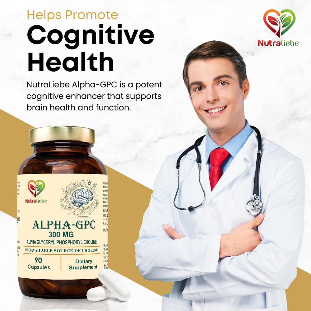 NutraLiebe Alpha-GPC 300 mg, 90 Vegetarian Capsules