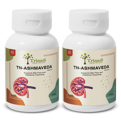 Trinadi TN-ASHMAVEDA Tablets | Ayurvedic Gallstone Care & Liver Support | Promotes Bile Flow, Digestion, Detox & Gallbladder Health | Natural Herbal Supplement (60 tablet (pack of 2))