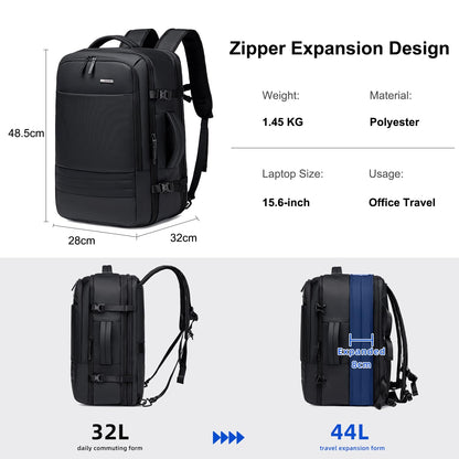 GOLDEN WOLF Travel Backpack for Men 44L Heavy Duty Laptop Backpack Expa- image 6