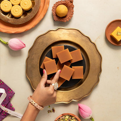 Lal Sweets Mysore Pak with Rakhi 200g Each (Pack of 2) | Traditional Sweets Rakhi with | Soft & Melt-in-Mouth Texture | Made with Pure Desi Ghee | Authentic Indian Mithai | No Preservatives | Festival Gift Hamper for Celebrations | Made With Sulfur-Free S