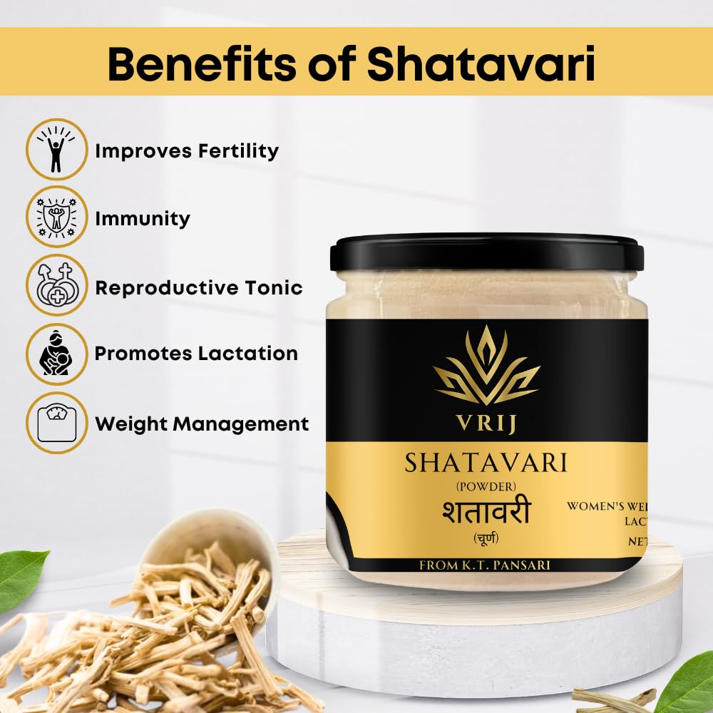 VRIJ Shatavari Powder | 200G | Ayurvedic Support for Women's Hormonal B- image 5