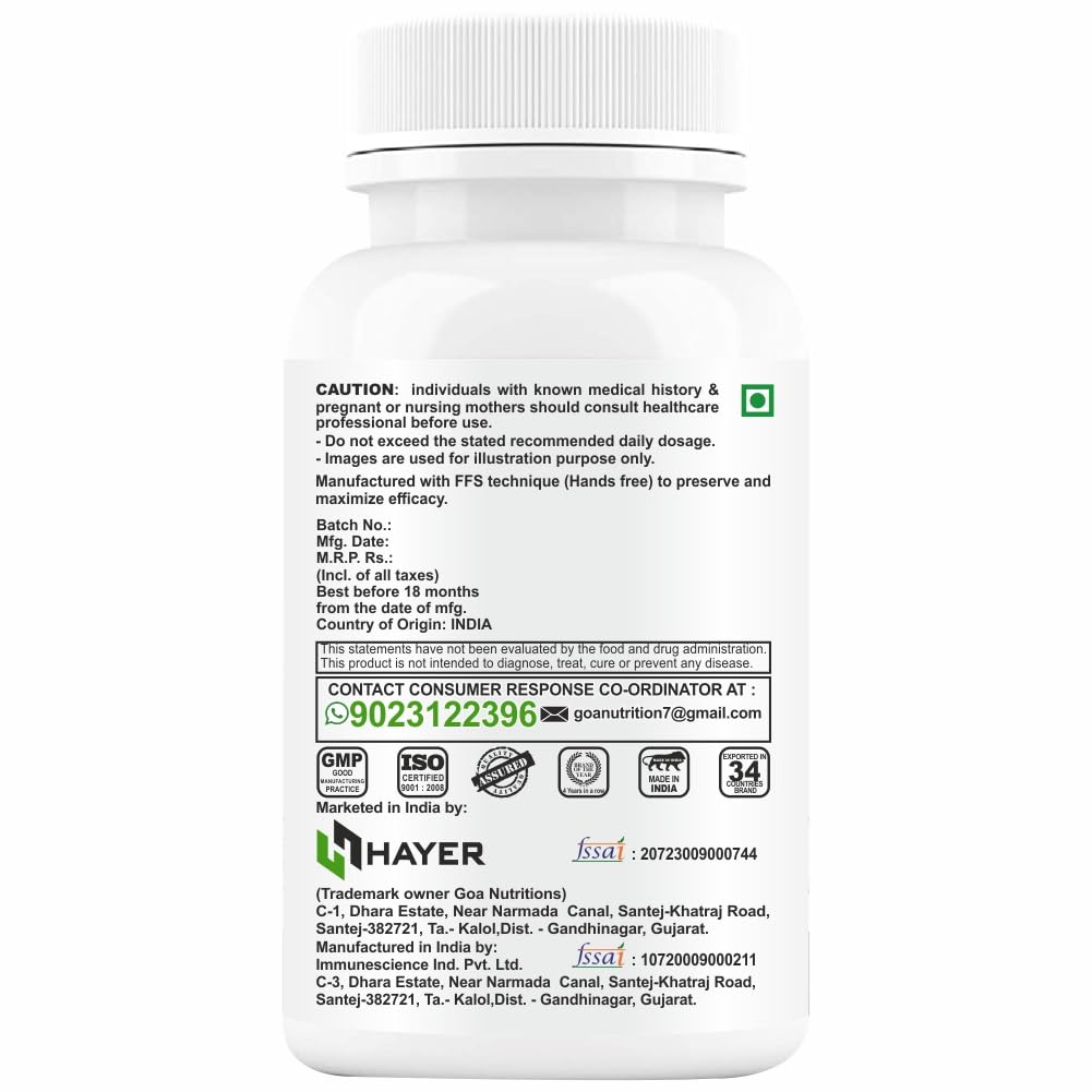 HAYER Vitamin B12 Tablets For Men, Methylcobalamin With 1500mcg Vit b 12 Rich Plant Extracts, B1, Moringa To Support Healthy Nerve Function Supplements-60 Tablet Vegan (Pack1)