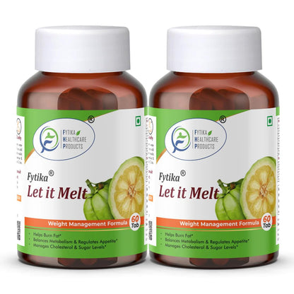 FYTIKA Let It Melt Weight Management Tablets for Men and Women | Herbal Formula with Garcinia Cambogia Green Coffee Triphala Supports Active Lifestyle Energy Balance | 120 Tablets Pack of 2