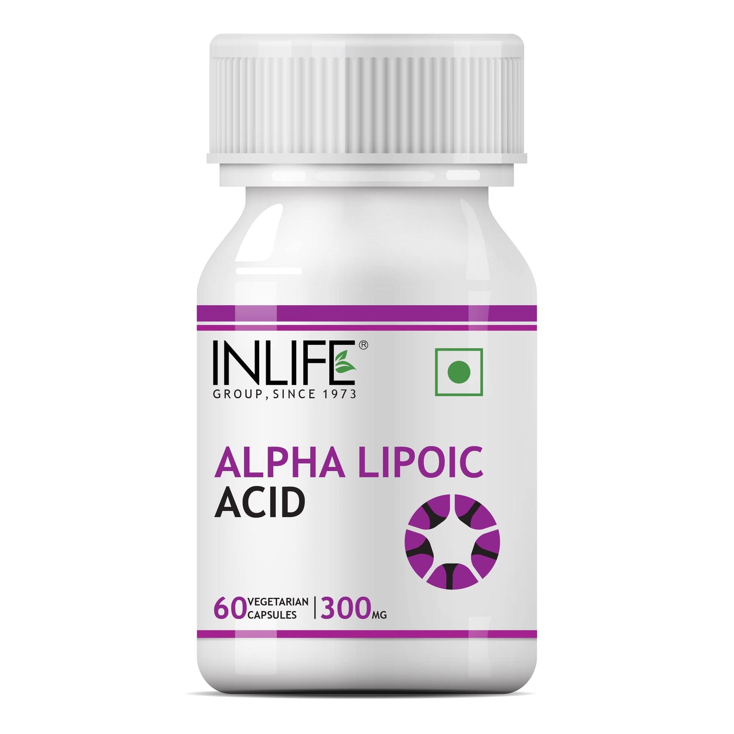 INLIFE Alpha Lipoic Acid ALA 300mg, Universal Antioxidant Supplement, Nerve Health & Energy Support, Men Women, 60 Veg Capsules (Pack of 1, 60)