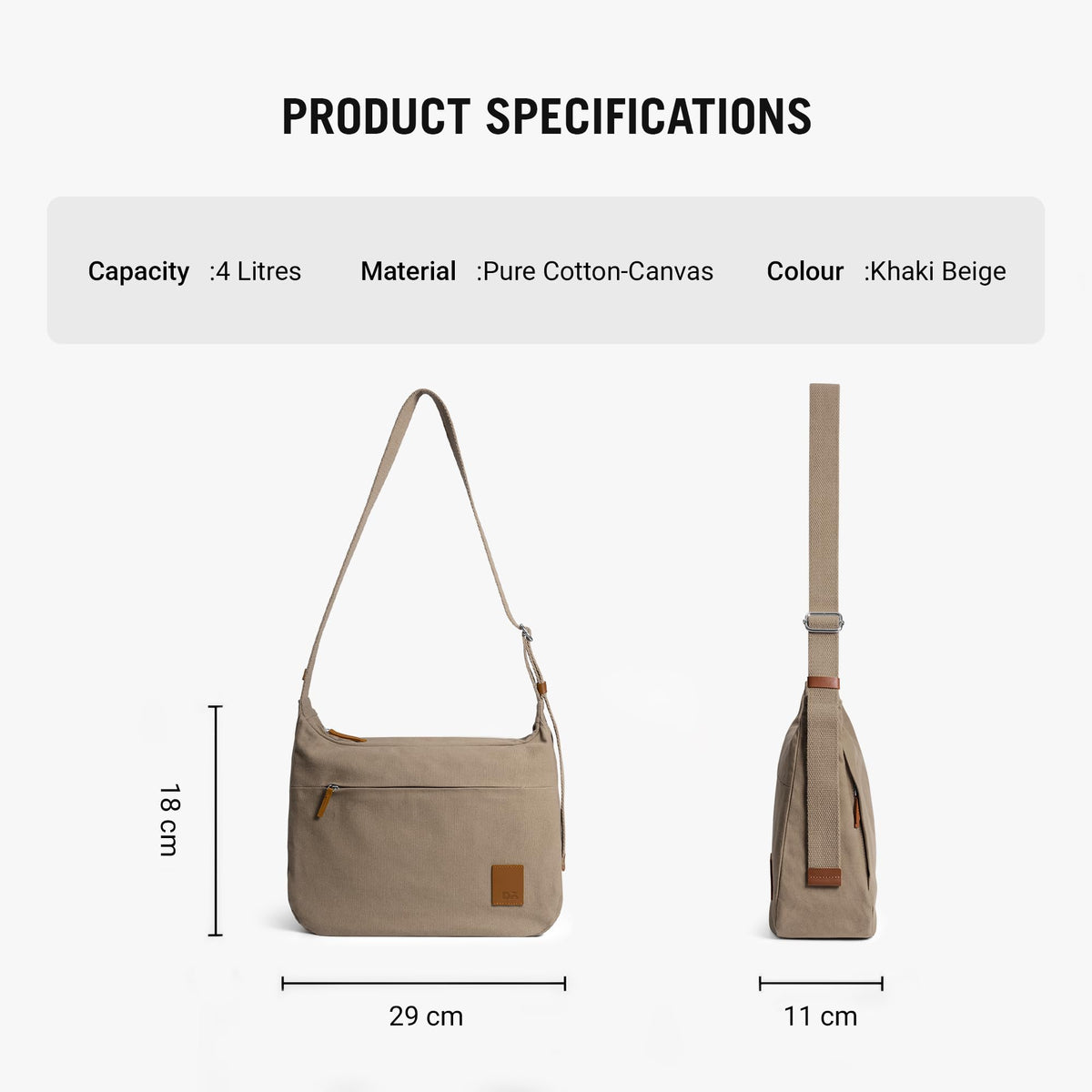 DailyObjects Khaki Beige March Crossbody Sling Bag for women Large