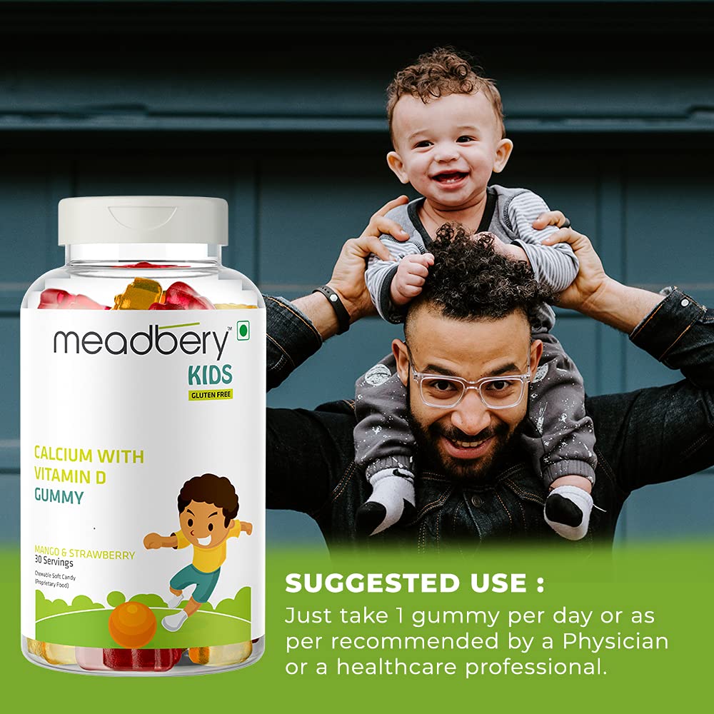 Meadbery Calcium Vitamin D Gummies For Kids For Stronger Bones And Teet- image 4