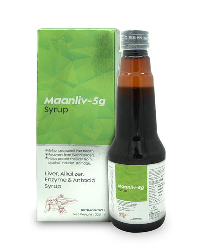 Maandev Lifecare Maanliv-5G Ayurvedic Liver Detox Syrup | With Milk Thistle & Herbal Extracts | For Men & Women | Supports Digestion, Fatty Liver Recovery, Gas & Bloating Relief | 200 ml