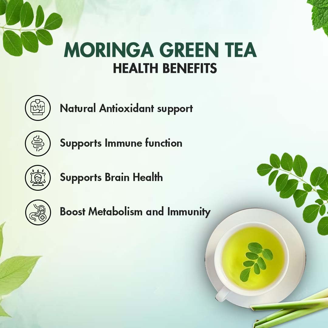 Sorich Organics Moringa Green Tea – Loose Leaf 50g | Supports Detox & Cleansing | Boosts Immunity | Aids Digestion Digestion herbal tea, Natural Herbal Tea for Men & Women