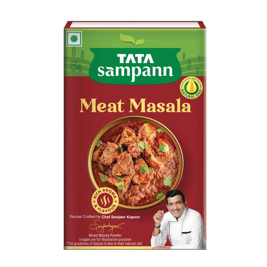 Tata Sampann Meat Masala with Natural Oils, 100g, Meat Masala Powder, Crafted by Chef Sanjeev Kapoor, With Chef’s Exclusive Tip, Rich Aroma & Flavour