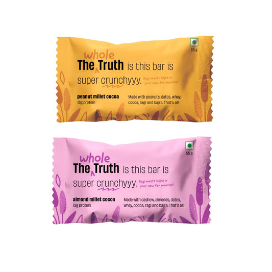 The Whole Truth - Protein Bars 13G | Assorted Millet Protein Bar (3 Almond Mille