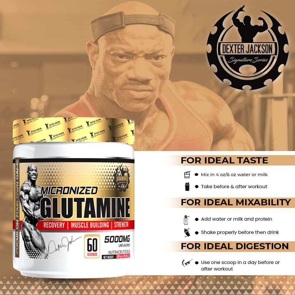 Dexter Jackson Glutamine 5000Mg | Muscle Building | 60 Servings, 300grm