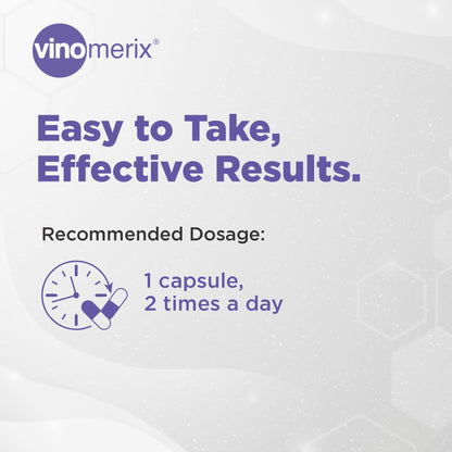 Vinomerix - Antioxidant, Grape seed extract | 95% Polyphenols | Helps in reducing blood pressure, oxidative stress and improve blood circulation | 600 mg - 60 Veg Capsules