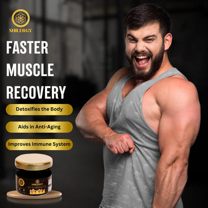 SHILERGY Shilajit/Shilajeet Gold Resin - 20g | Boost Energy, Muscle Growth & Stamina | Ayurvedic & Infused with Ashwagandha, Safed Musli with 24 Carat Gold Aurum. (20 g (Pack of 1))