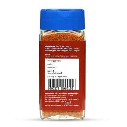 CRISTA American Barbeque Spice Rub | International Spices Blend | BBQ Seasoning for Vegetables & Paneer | Zero added Colours, Fillers, Additives & Preservatives | 50 gms