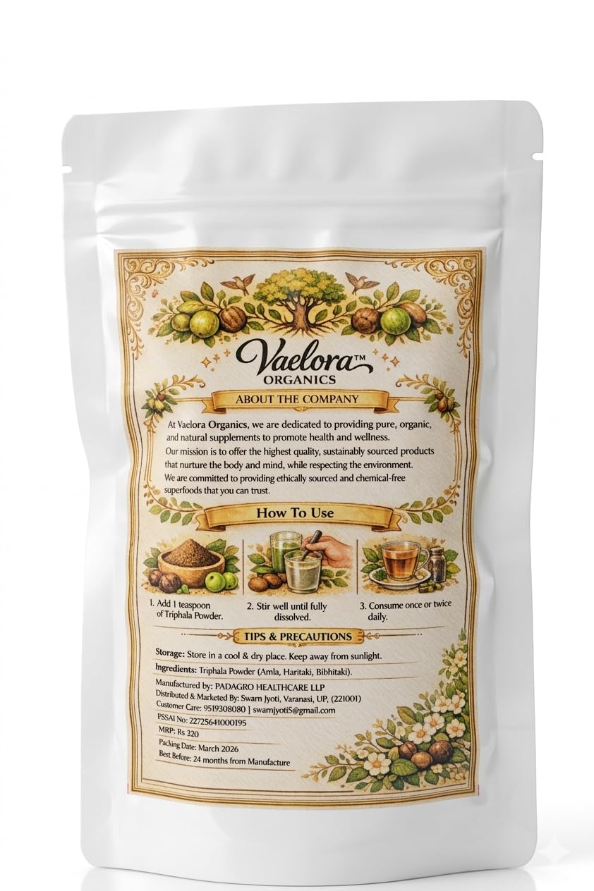 Vaelora Organics Triphala Powder Combo (Pack of 2 x 100g) | 100% Pure & Natural Triphala Powder | Traditional Ayurvedic Blend | No Additives | Herbal Supplement