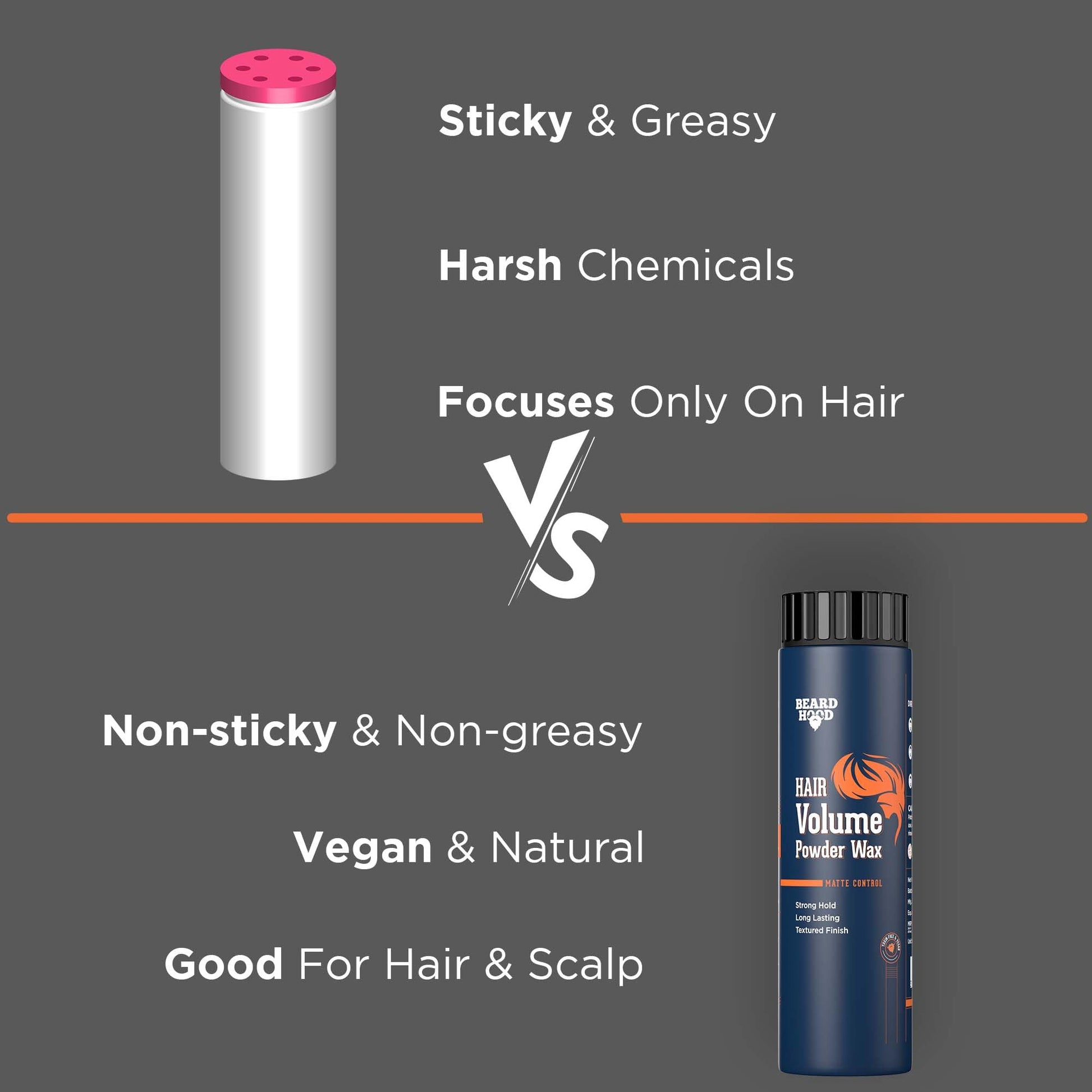 Beardhood Hair Volumizing Powder Wax For Strong Hold, Matte Finish Hair- image 2