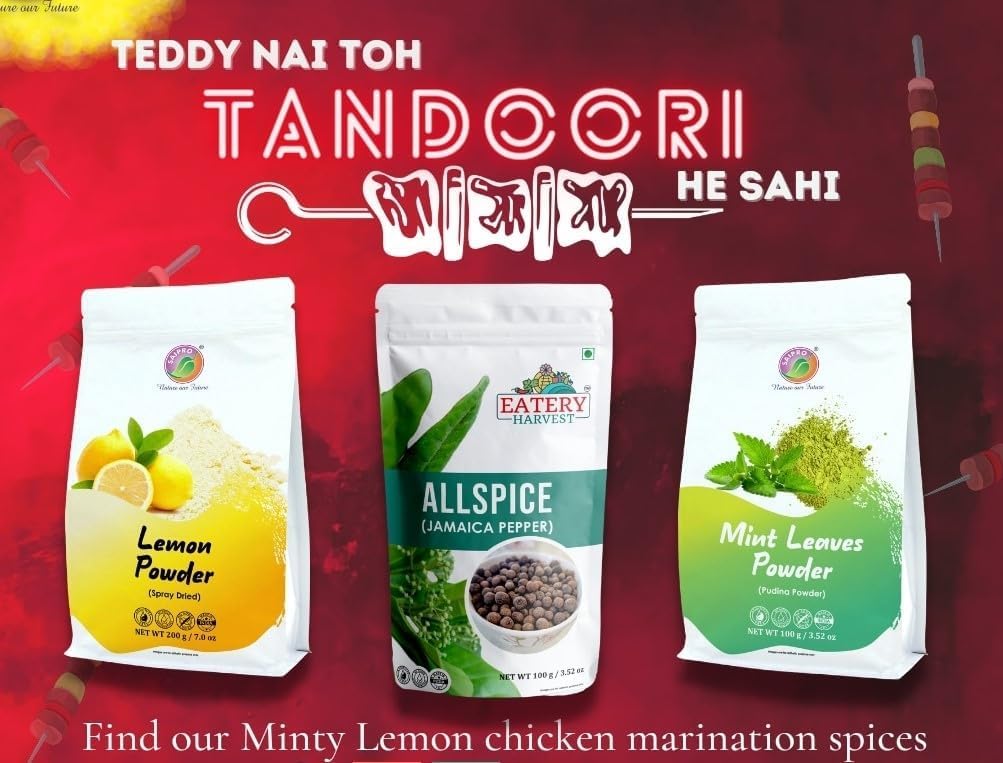 EATERY HARVEST by Saipro Whole Allspice 100 gm, Allspice has flavor of all spices like Clove, Cinnamon, Nutmeg, Mace, Black pepper, best for Caribbean cuisine| Shital Chini| Kabab Chini | Piper Cubeba Linn Cubeb Berries Jamaica Pepper For Seasoning Vegeta