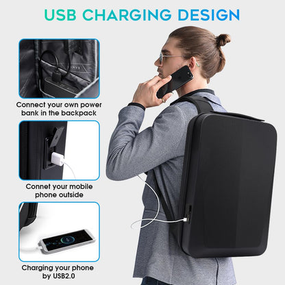BANGE Laptop Anti-theft backpack Hard Shell Expandable Commute backpack can Hold 15.6 inch laptop for men and women, Black, Large, Anti-theft