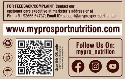 Mypro Sport Nutrition Complex Weight Gainer High Protein Supplement Powder(10g Protein,514g Calories,78g Carbs,25g Vitamins,Serving-33 Scoops) For Men & Women-Chocolate Flavour-1 Kg