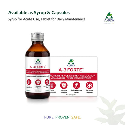 Alopa A3 Forte: 100 ml Syrup – Natural Shield Against Viral Fevers & Secondary Infections, Boosts Immunity, Vitality & Appetite