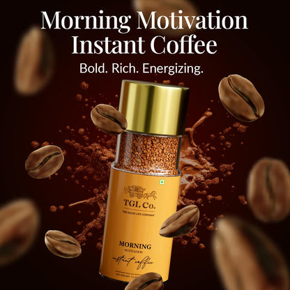 TGL Co. Morning Motivation Instant Coffee 100% Arabica Freeze Dried (100 Gm) | Anti Oxidant | Boost Energy | No Artificial Flavour