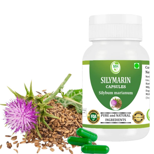 Morsan Healthcare Silymarin Milk Thistle Extract 500 mg Capsules (Silymarin 80%) | Herbal Supplement | 60 Vegetarian Capsules | Standardized Botanical Extract | Plant-Based Formula | (PACK OF 1)