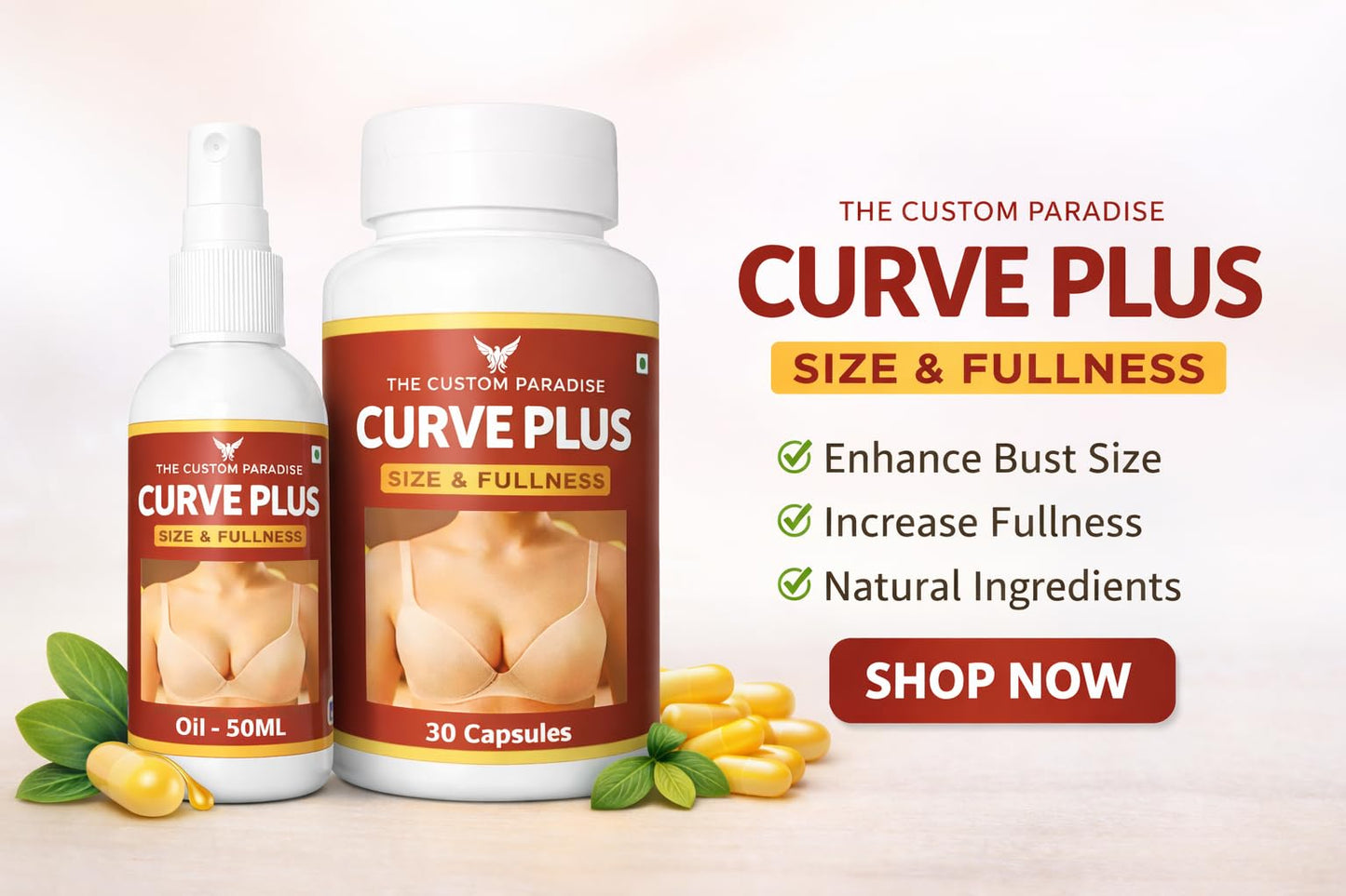Women Care Capsules Oil | Natural Herbal Formula 30 Capsules + 50ml Oil