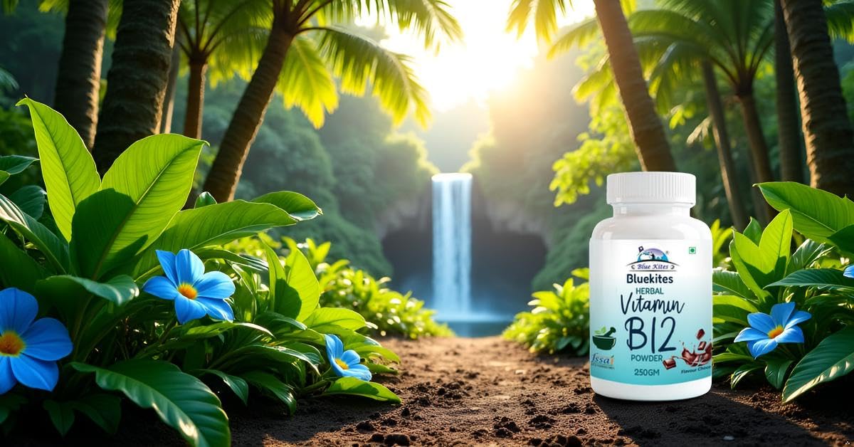 Bluekites Herbal Vitamin B12 Powder Chocolate flavour 250gm pack of 2