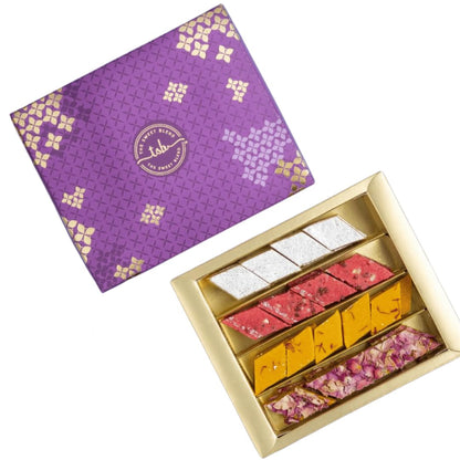 THE SWEET BLEND Fusion Katli Box 500g | Assorted Kaju Katli Flavors | Luxury Indian Sweets Gift Box for Raksha Bandhan - Rakhi | Traditional Mithai Hamper
