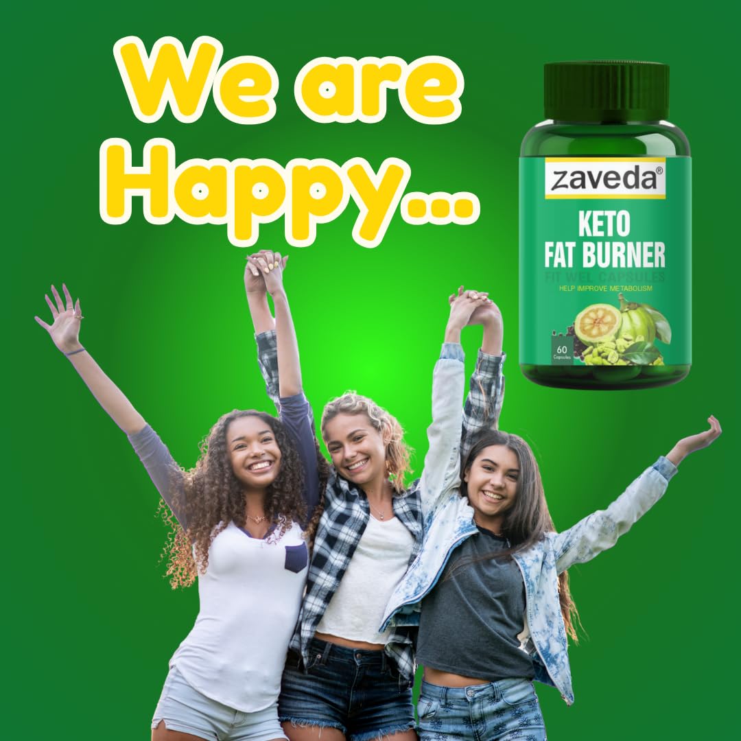 ZAVEDA Keto Fat Burner Extreme Fit wel 60 Capsules, 1000mg Serve, Weight Loss Supplement with Garcinia Cambogia and Other Herbs. Metabolism Booster, Fat Burner for Men & Women