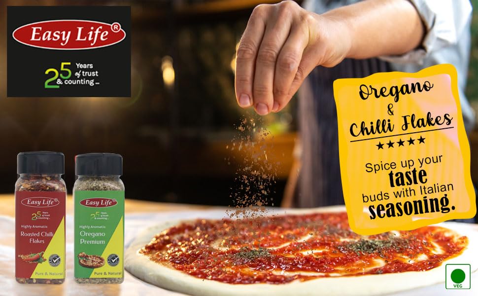 Easy Life Roasted Chilli Flakes 200gm [Ideal Sprinkler Pack for Pizza Chef's Pantry and Every kitchen's Shelf]